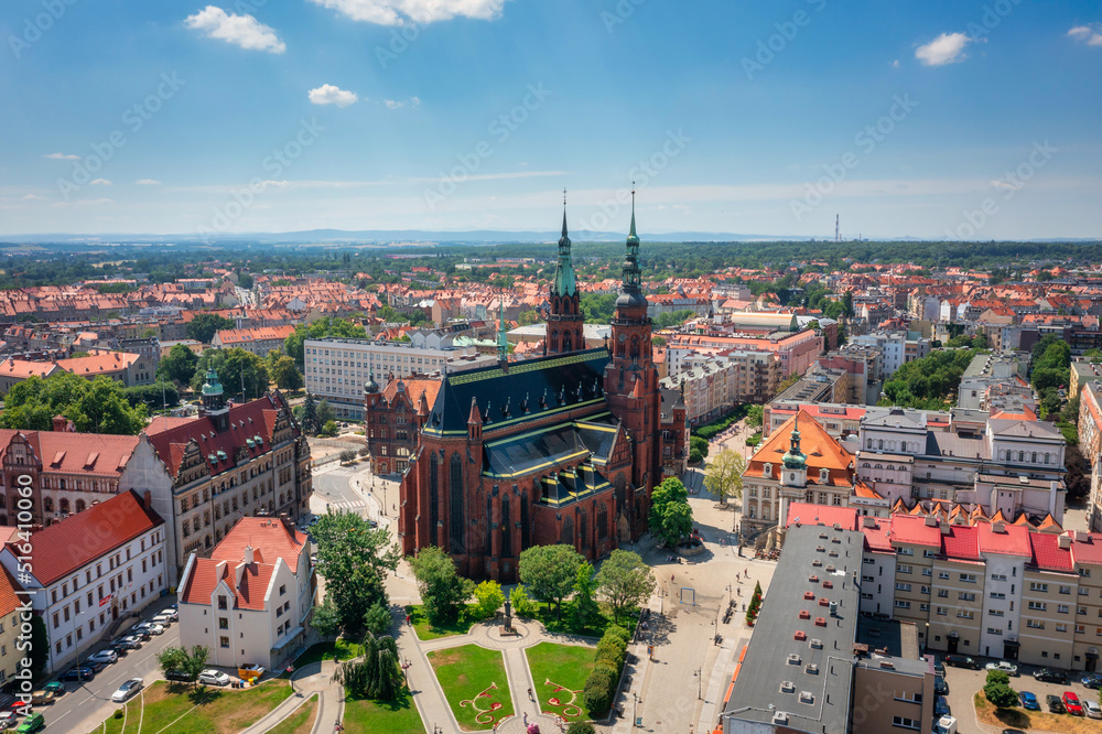 Beautiful architecture of the Legnica city in Lower Silesia, Poland