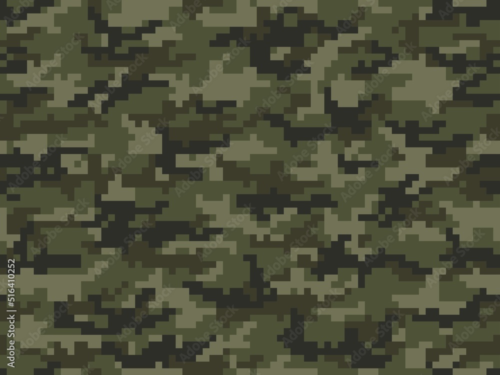 Pixel camo military background, classic modern vector template. Khaki texture. Disguise Pixel camo military background, classic modern vector template. Khaki texture. Disguise