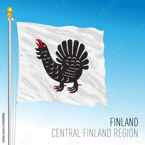 Central Finland regional flag, Republic of Finland, EU, vector illustration photo