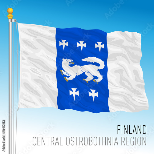 Ostrobothnia regional flag, Republic of Finland, EU, vector illustration photo
