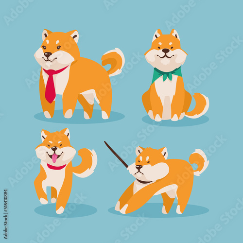 four shiba inu icons