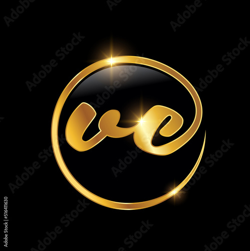 Golden VC Monogram Initial Logo Sign