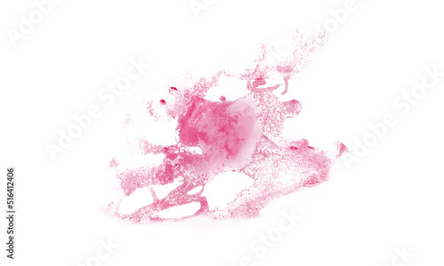 Watercolor hand-painted abstract spread pink colors stain illustration texture on white background