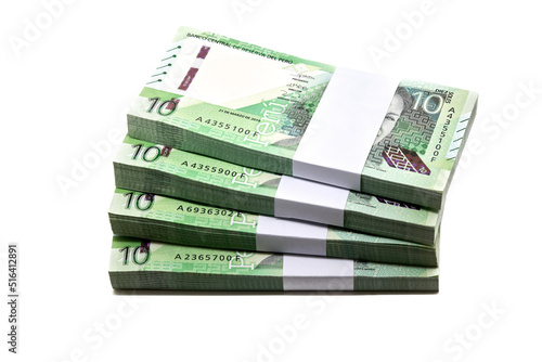 Billetes de 10 soles nuevos del Perú