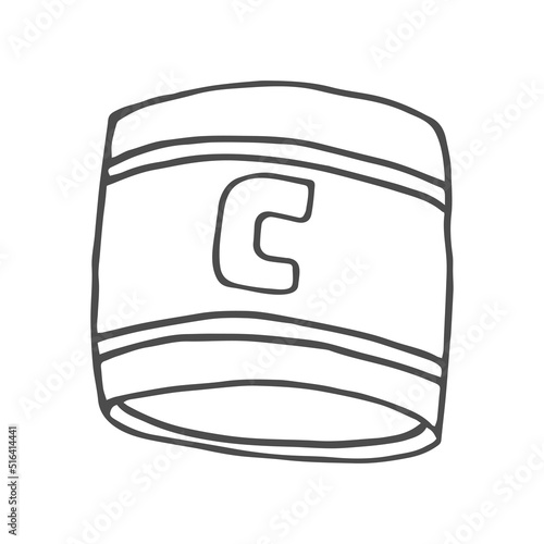 Hand drawn captain's armband icon. Vector graphics, doodle style.