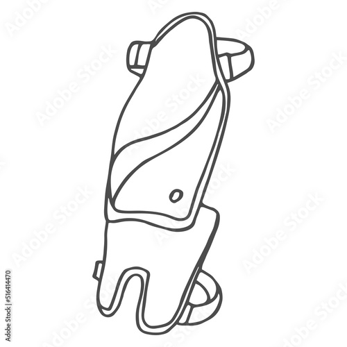 Hand drawn Football shin pads icon. Vector graphics, doodle style.