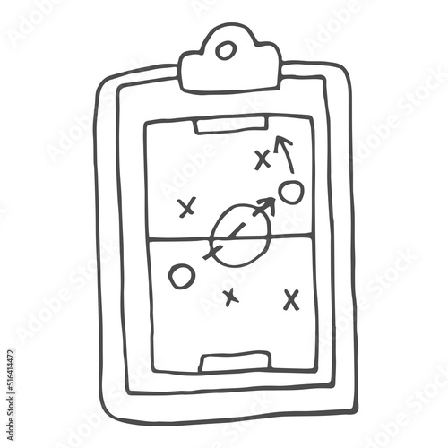 Hand drawn game plan icon. Vector graphics, doodle style.
