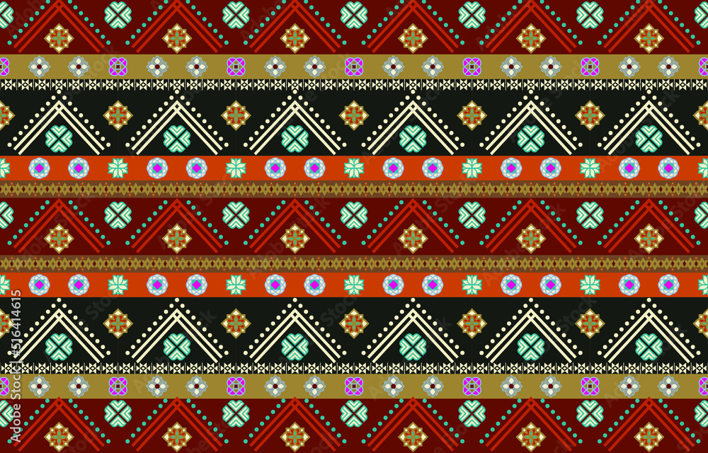 set of a colorful ethnic strip pattern seamless design for fabric, curtain, background, carpet, paper wrapping vector design.