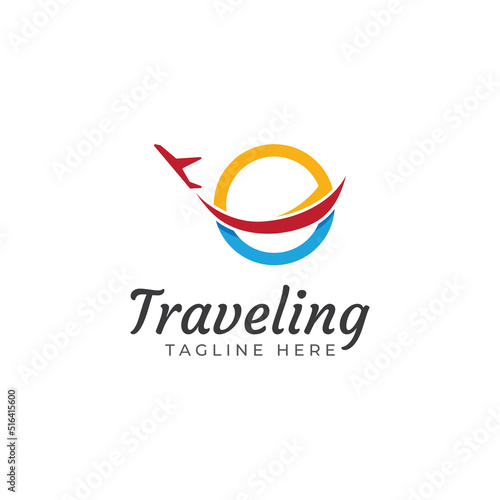 Travel agency logo design and summer vacation with airplanes. The logo can be for corporate businesses and airline ticket agents.