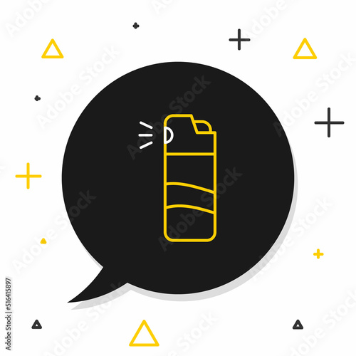 Line Pepper spray icon isolated on white background. OC gas. Capsicum self defense aerosol. Colorful outline concept. Vector