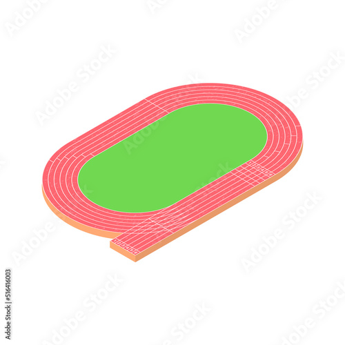 Running track icon isolated on white background. Stadium with running track.