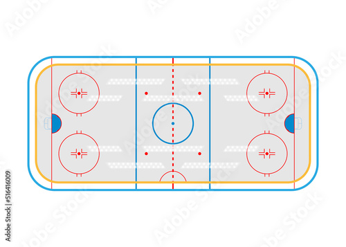 Ice hockey rink icon isolated on white background. Sports ground for active recreation.