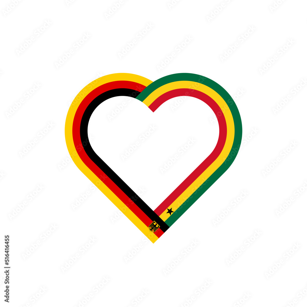unity concept. heart ribbon icon of germany and ghana flags. vector illustration isolated on white background unity concept. heart ribbon icon of germany and ghana flags. vector illustration isolated on white background