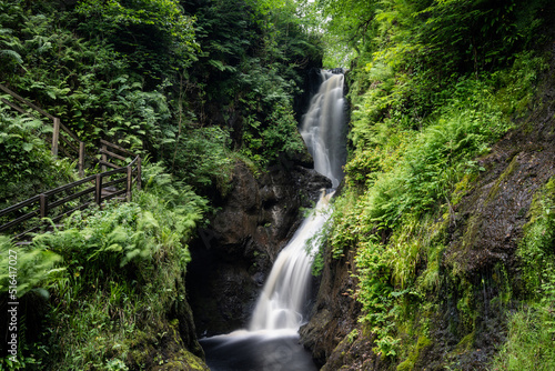 view of the picutresque Glenariff Waterfall in Northern Ireland