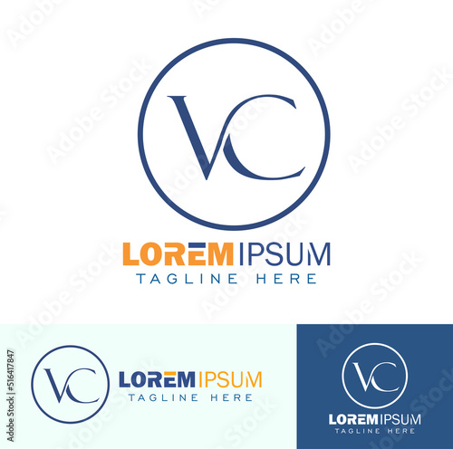 VC Monogram Initial Logo Sign