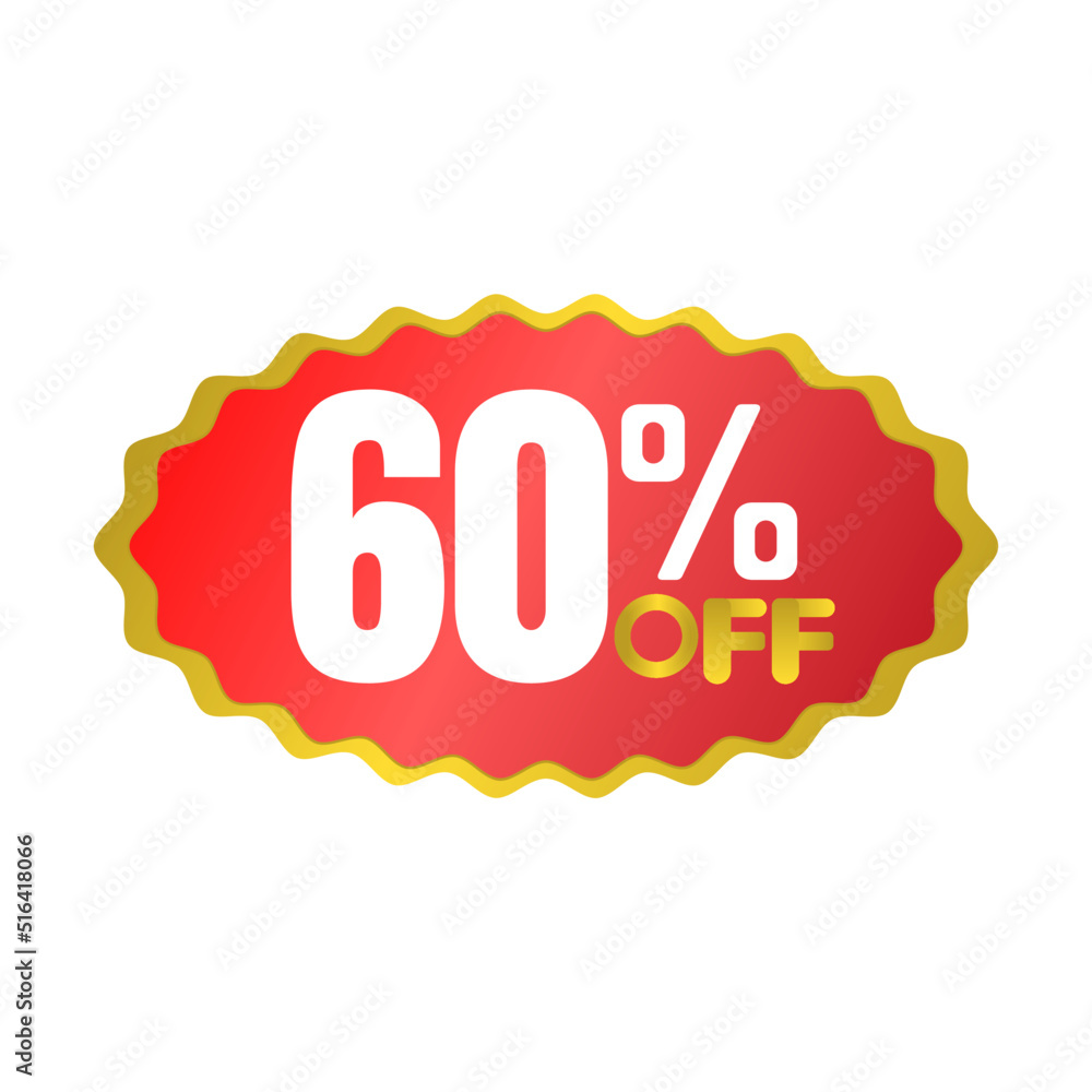 60% percent off(offer), golden award winning super discount sticker, vector illustration, sale red design, Sixty 60% percent off(offer), golden award winning super discount sticker, vector illustration, sale red design, Sixty