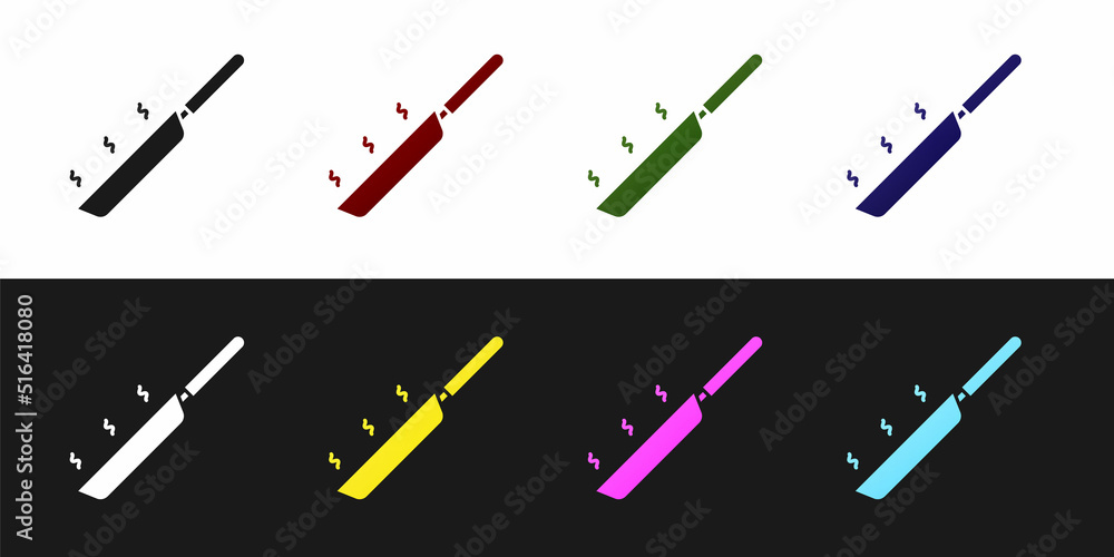 Set Frying pan icon isolated on black and white background. Fry or roast food symbol. Vector Illustration Set Frying pan icon isolated on black and white background. Fry or roast food symbol. Vector Illustration