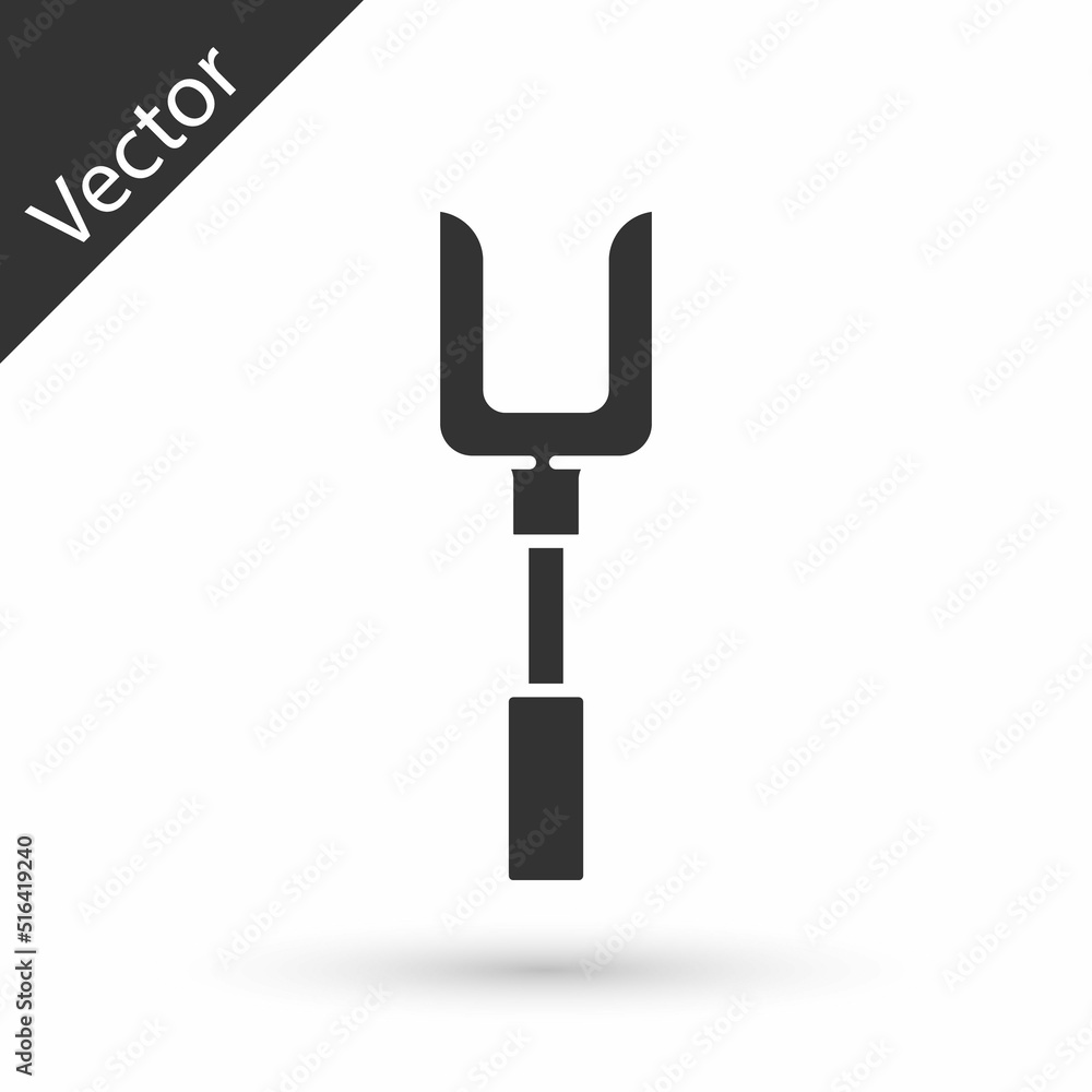 Grey Barbecue fork icon isolated on white background. BBQ fork sign. Barbecue and grill tool. Vector Grey Barbecue fork icon isolated on white background. BBQ fork sign. Barbecue and grill tool. Vector