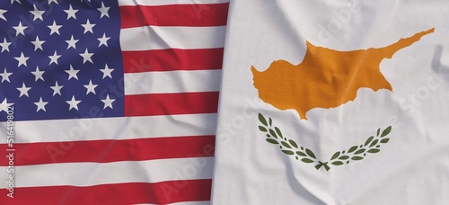 Fotografie Flags of USA and Cyprus