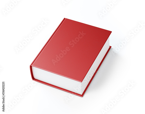 Empty Red Book with Clipping Path on White