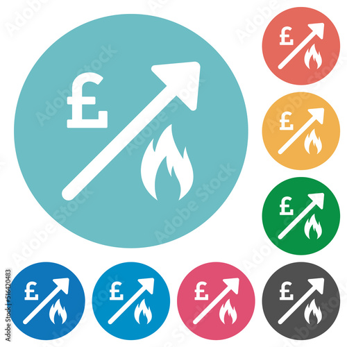 Rising gas energy english Pound prices flat round icons