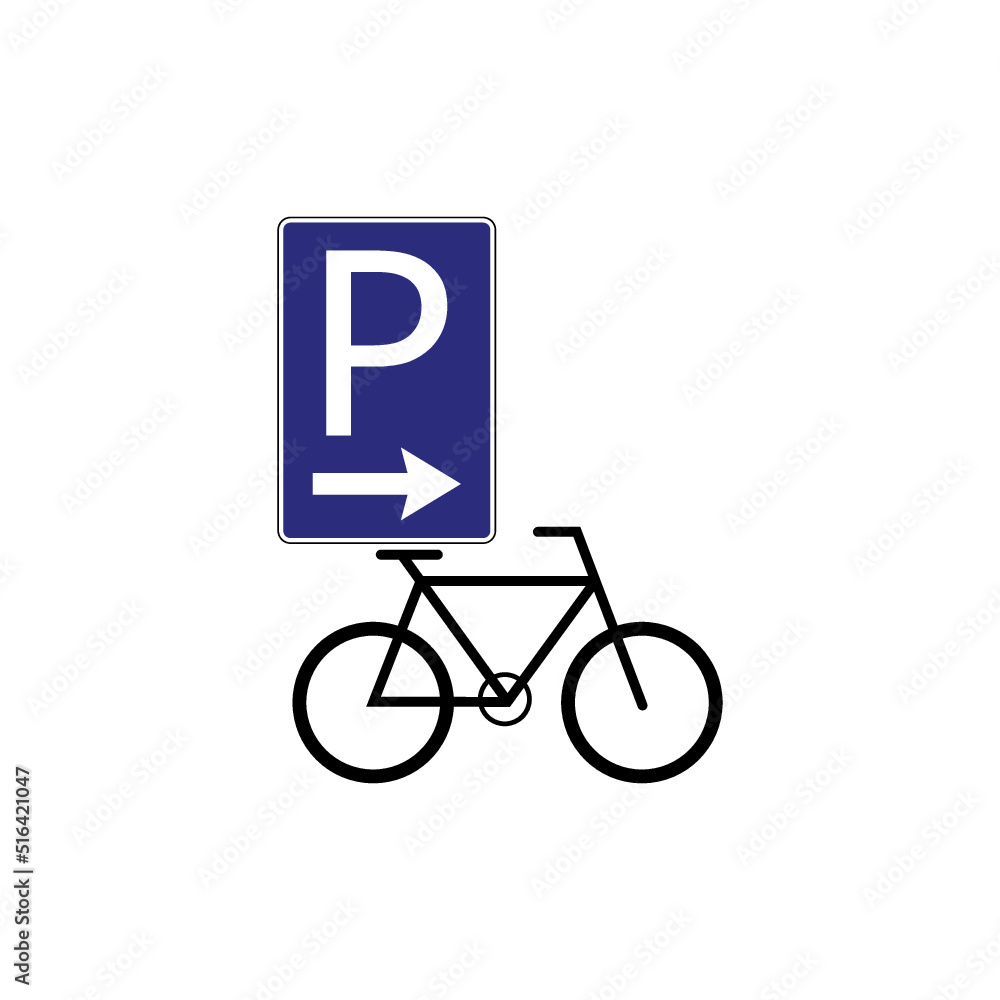 Bicycle parking sign icon isolated on white background Bicycle parking sign icon isolated on white background