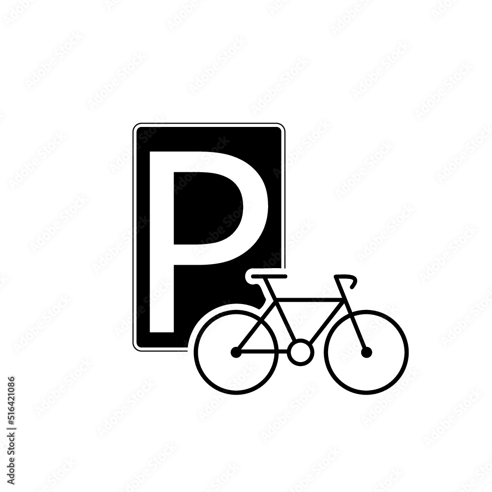 Bicycle parking sign icon isolated on white background Bicycle parking sign icon isolated on white background