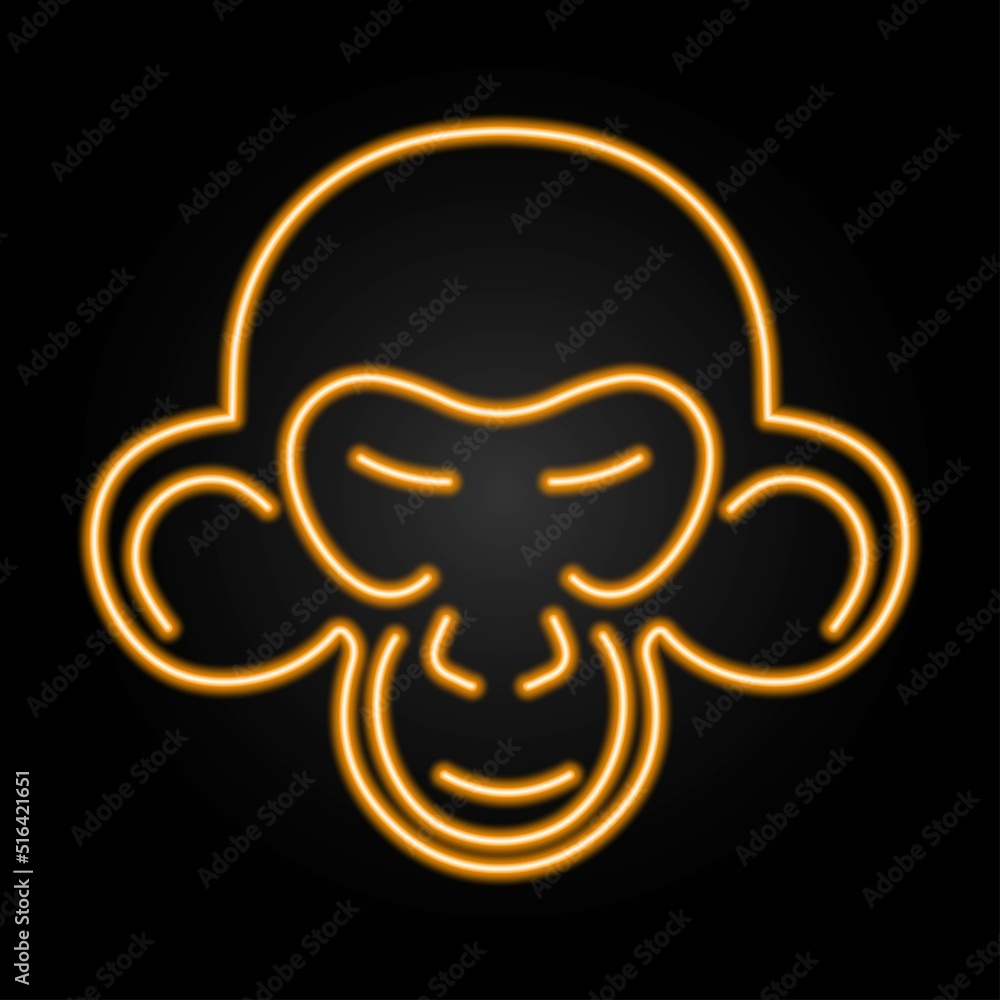 monkey neon sign, modern glowing banner design, colorful modern design trends on black background. Vector illustration. monkey neon sign, modern glowing banner design, colorful modern design trends on black background. Vector illustration.