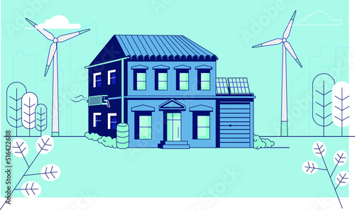 Sustainable Eco House Vector
