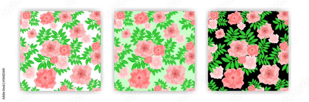 set of floral pattern for bckground and wallpaper