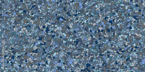 Blue seamless pebble mosaic organic floor pattern
