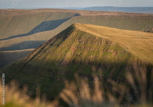 Scenic view of hills under the bright sunlight. Great for backgrouds photo