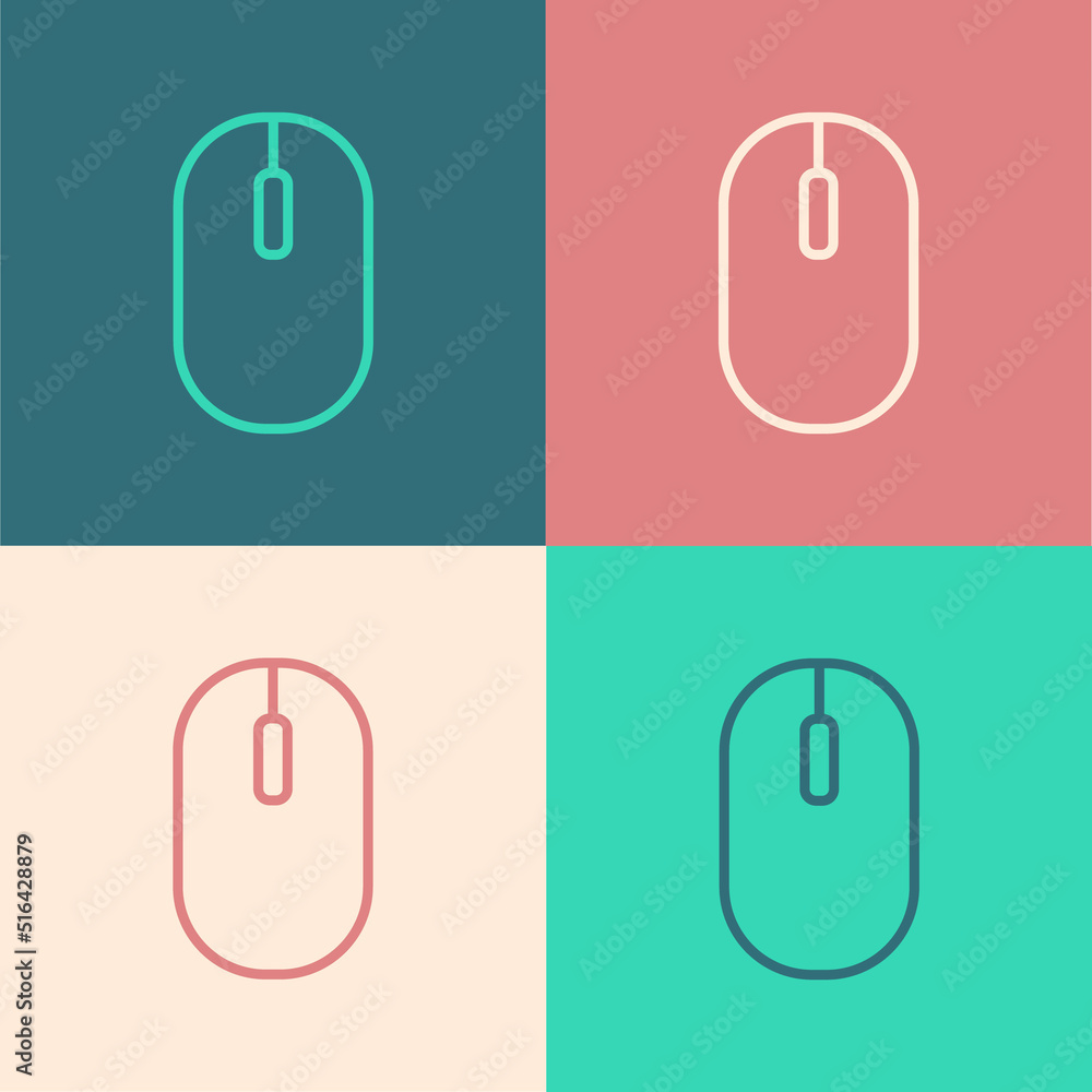 White Computer mouse icon isolated on black background. Optical with wheel symbol. Vector White Computer mouse icon isolated on black background. Optical with wheel symbol. Vector