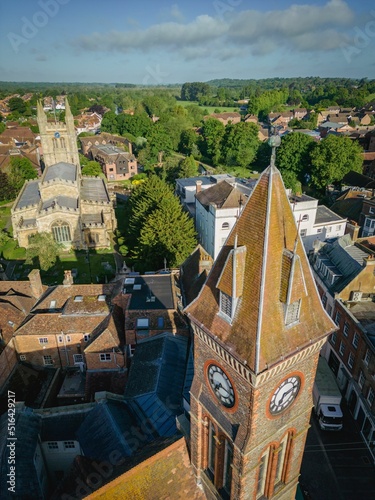 Aerial view of Newbury Town Hall photo