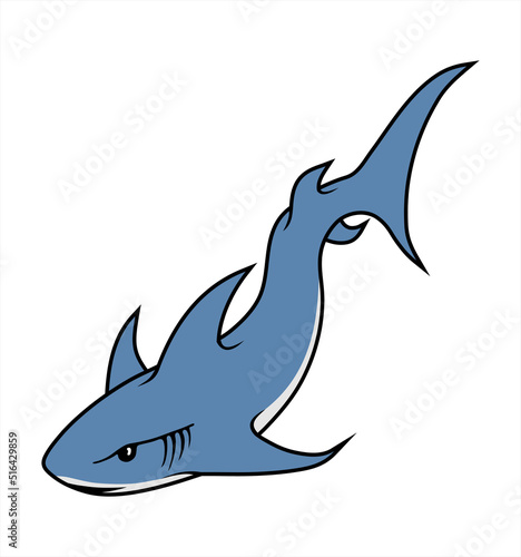 blue shark illustration