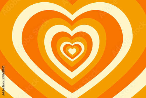 Heart retro hippie groovy purple background 60s 70s. 