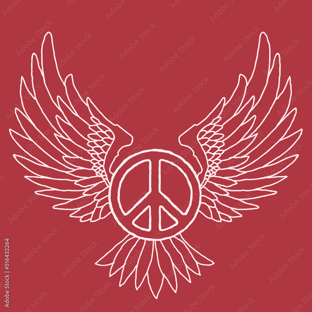 Fototapeta premium peace with wings, motif design