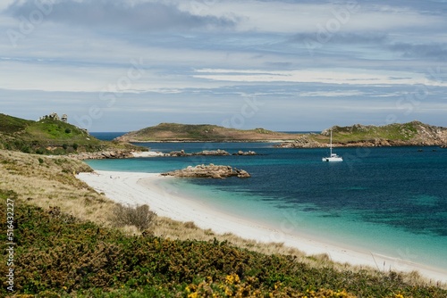 Scenic view of the Great Bay in St. Martin's Isles of Scilly, Cornwall photo