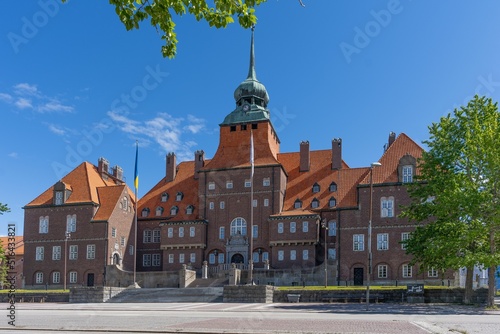 Tela Ostersund, Sweden city hall in sunny weather