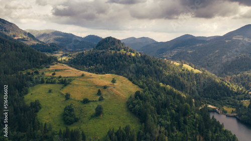Fototapeta Naklejka Na Ścianę i Meble -  Aerial view of remote mountain village