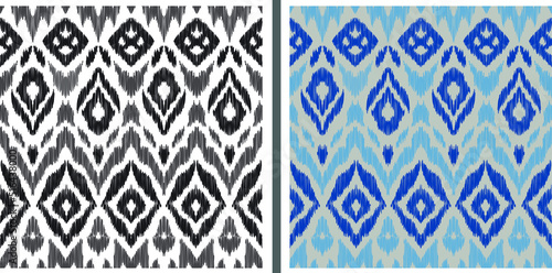set of seamless geometric patterns, ikat seamless pattern, geometric seamless pattern