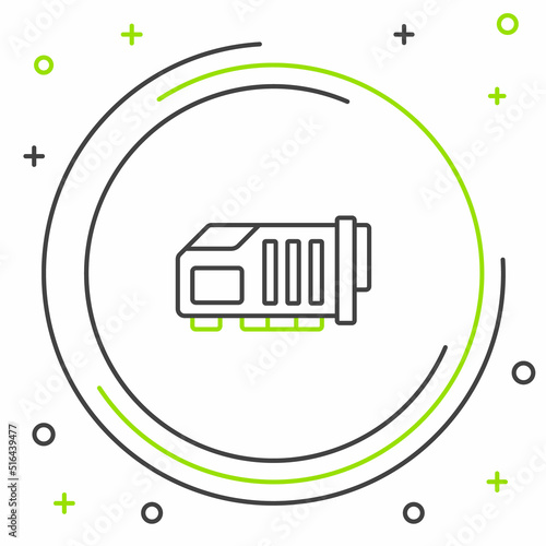 Line Video graphic card icon isolated on white background. Colorful outline concept. Vector
