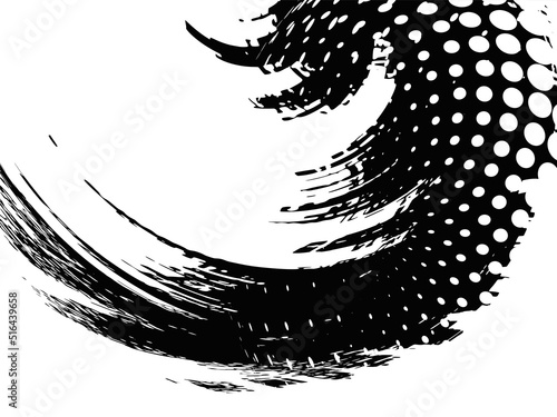 Abstract grunge background, vector EPS10. Artistic effects - dry brush, halftone effect. Vector without gradient with copy-space.