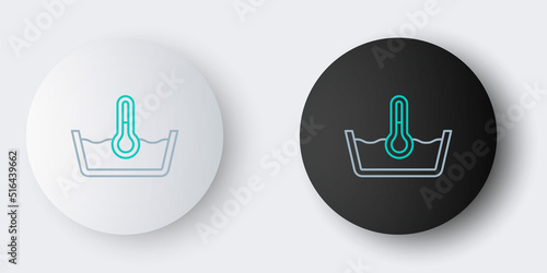 Line Temperature wash icon isolated on grey background. Temperature wash. Colorful outline concept. Vector
