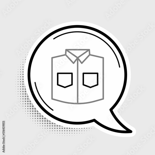 Line Shirt icon isolated on grey background. Colorful outline concept. Vector