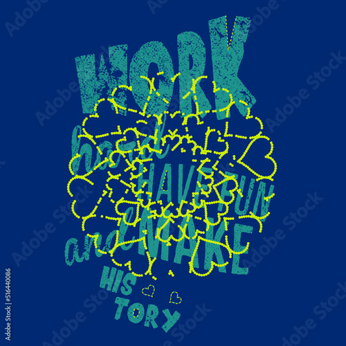 Christmas tree with heart, text with heart artwork