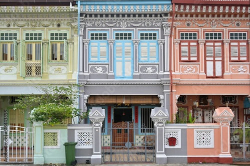 Peranakan houses Koon Seng Road, Joo Chiat, with elements of Chinese, Malay, Western architecture photo
