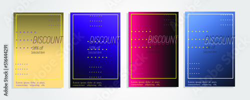 banner sale flash sale 4 sets of bright colorful elegant simple 3d mock up vector design