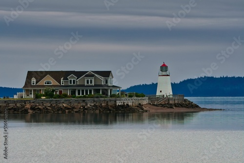 Pendlebury house and the St. Andrews Lighthouse in St. Andrews, New Brunswick photo