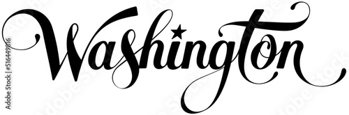 Washington - custom calligraphy text